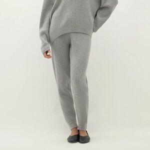 Naked Cashmere Heidi Ribbed Jogger Cashmere Pants - Medium, Grey Shadow Heather